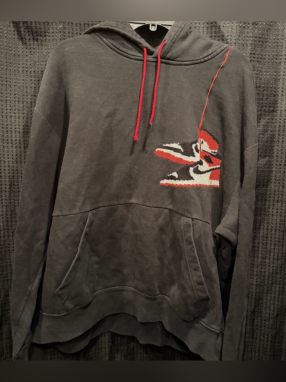 Jordan 1 Mens Retro Jumpman Holiday Hoodie Black XL Sweatshirt Cross Stitch